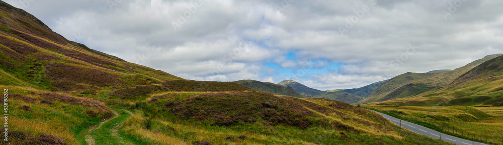 Panorama of Glen Shee in Perthshire, Scotland