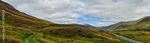 Slika na platnu Panorama of Glen Shee in Perthshire, Scotland