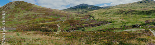 Panorama of Glen Shee in Perthshire, Scotland photo