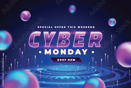 gradient futuristic cyber monday background vector design illustration