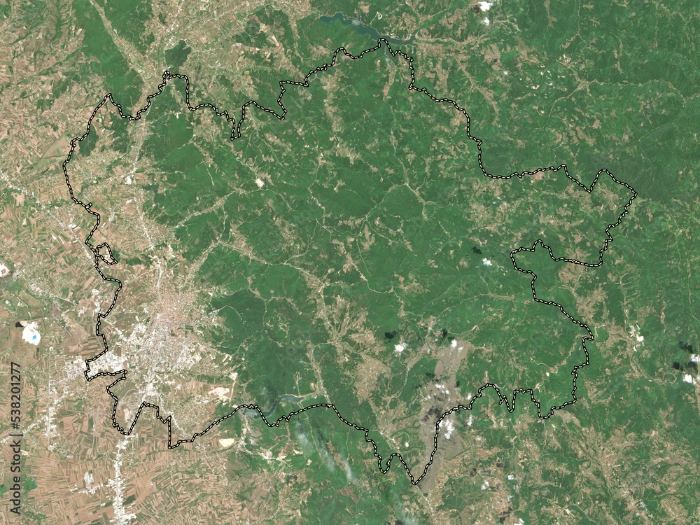Prishtina, Kosovo. Low-res satellite. No legend Prishtina, Kosovo. Low-res satellite. No legend