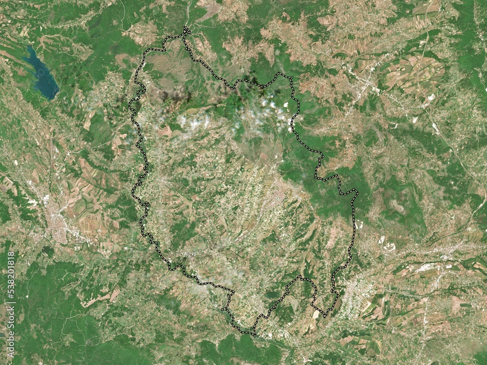 Rahovec, Kosovo. Low-res satellite. No legend