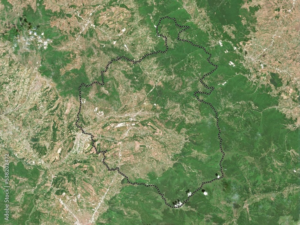 Suhareka, Kosovo. Low-res satellite. No legend Suhareka, Kosovo. Low-res satellite. No legend