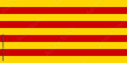 Catalan Flag Red Yellow Stripes Background Vector Illustration photo