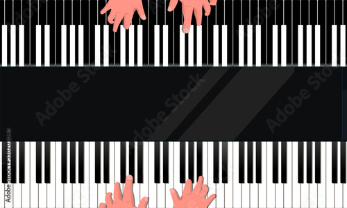 Black and white Piano ilustration