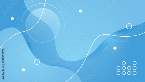 Blue background with waves and circles