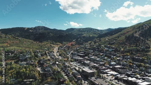 Park City Utah Aerial Mountains and Town
