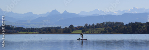 Stand up paddling on Lake Pfaeffikon.
