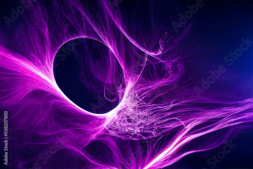 Purple powder explosion on black background, minimalist, freeze frame of the movement in 3d illustration