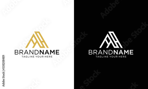 AA Letter Trinity Icon Vector Logo Template Illustration Design. Vector EPS 10. on a black and white background.