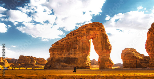 The famous Elephant Rock of Al Ula, Saudi Arabia. photo