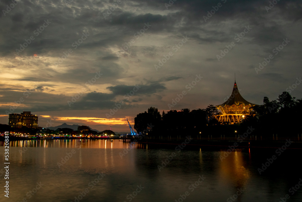 night view of the city Kuching