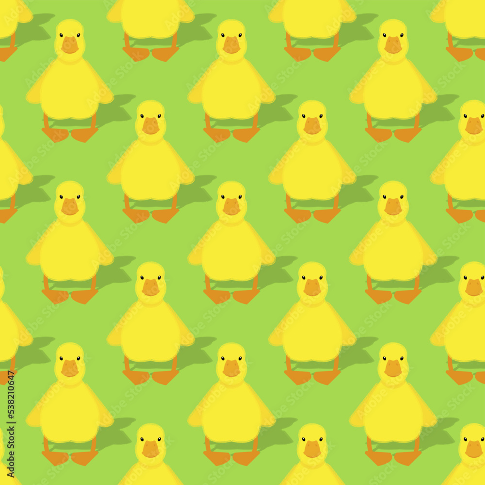 Obraz premium Duckling Pattern seamless . little duck Background. Baby fabric ornament