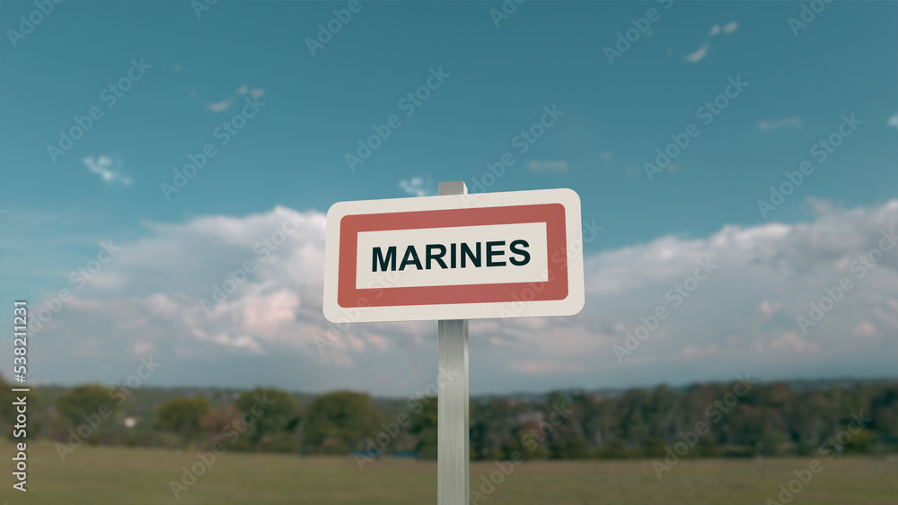 Panneau de la ville de Marines. Entrée dans la municipalité. Panneau de la ville de Marines. Entrée dans la municipalité.