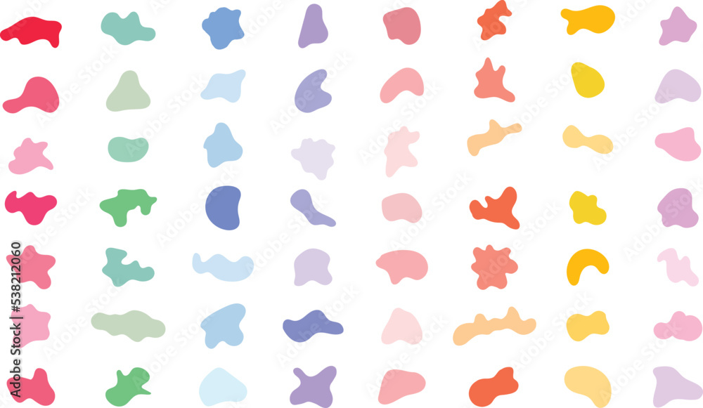 A collection of vector abstract fluid shapes