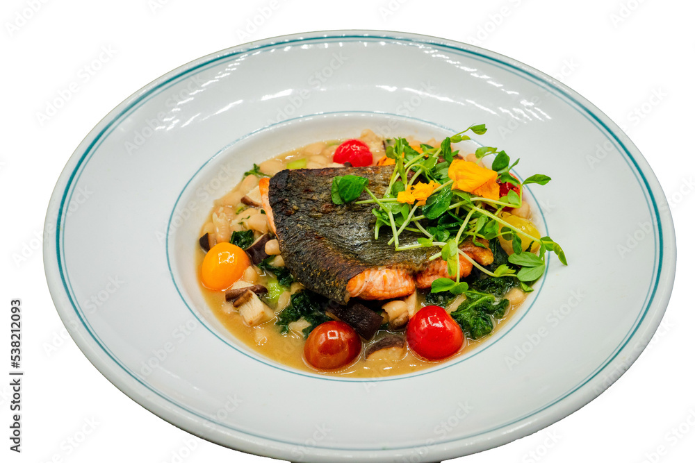 grilled salmon steak with vegetables grilled salmon steak with vegetables
