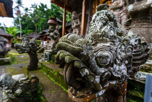 Guardian statue (Bedogol) inside of a Balinese Hindu temple, Bali, Indonesia, Southeast Asia