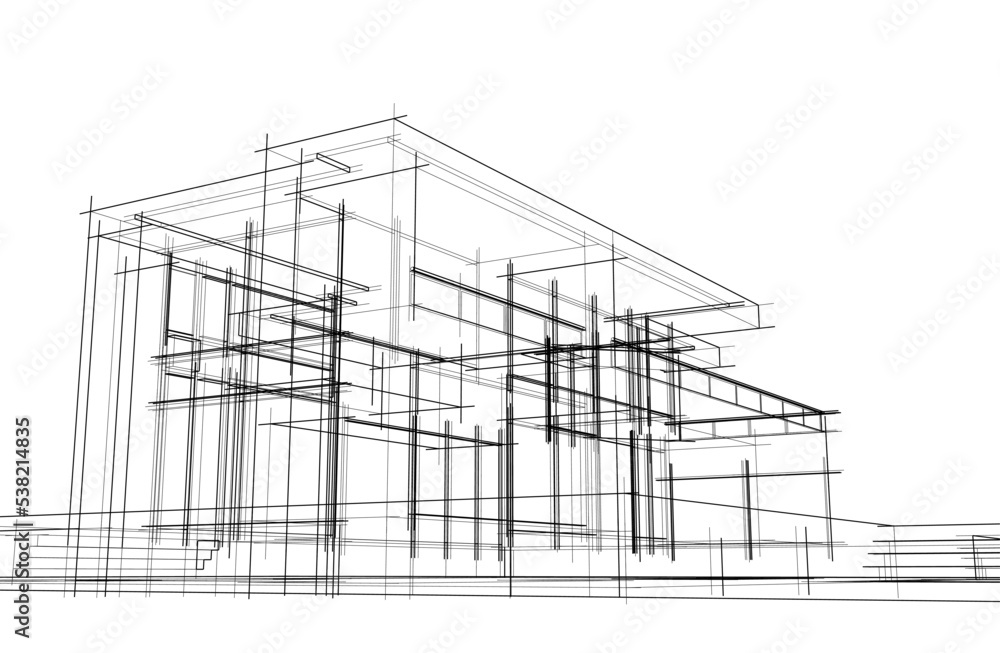 architectural sketch of a house