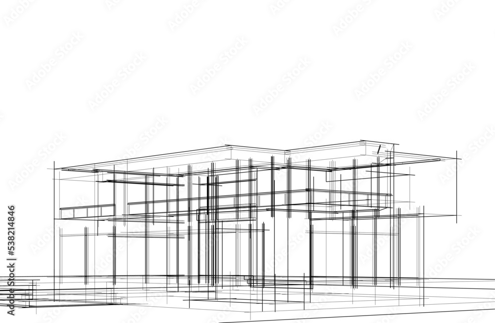 architectural sketch of a house architectural sketch of a house