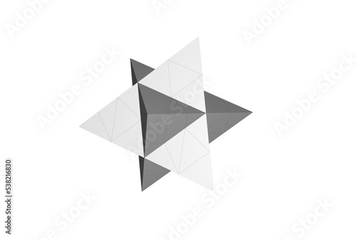 3D illustration of Star Tetrahedron Merkaba isolated