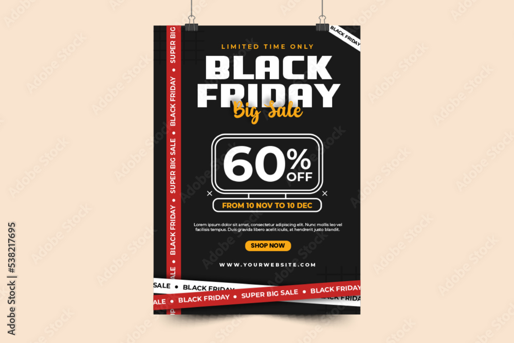 Black Friday sale Poster or Flyer design template