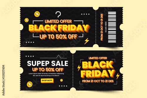 Black Friday sale Voucher Coupon design template