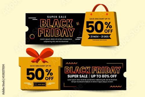Black Friday sale Voucher Coupon design template