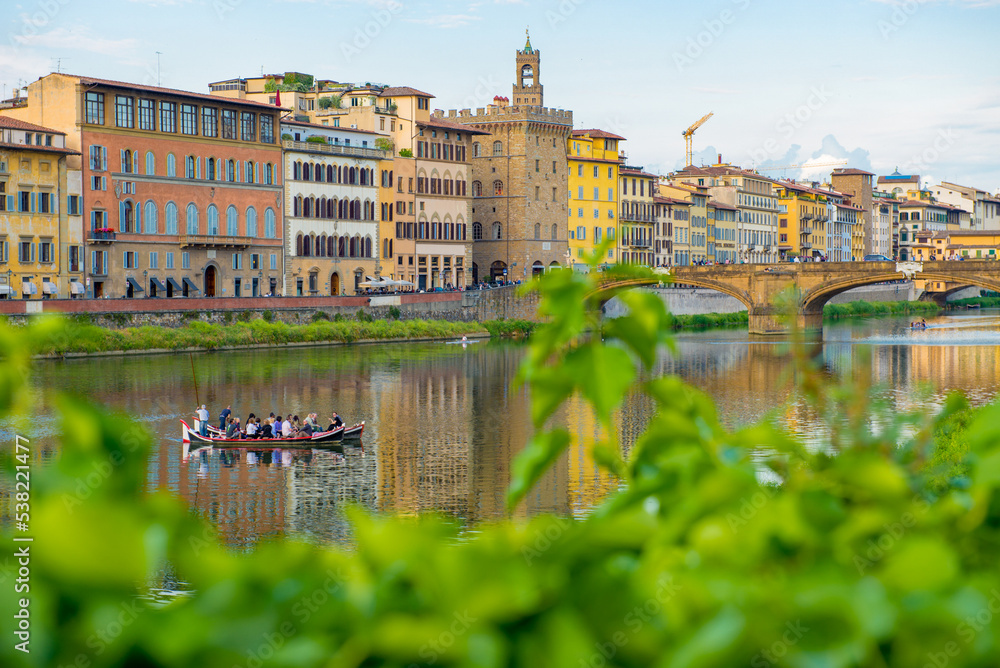 Naklejka premium View along the River Arno, Florence, Italy.