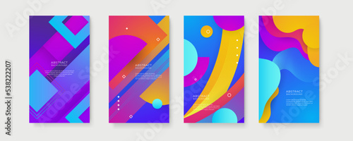 Abstract colorful colourful background for story social media template design. Trendy editable template for social networks stories, vector illustration. Design backgrounds for social media.