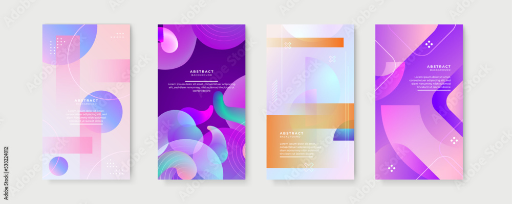 Vector set of colourful social media stories design templates, backgrounds with copy space for text. Trendy editable template for social networks stories, vector illustration. Design for social media. Vector set of colourful social media stories design templates, backgrounds with copy space for text. Trendy editable template for social networks stories, vector illustration. Design for social media.
