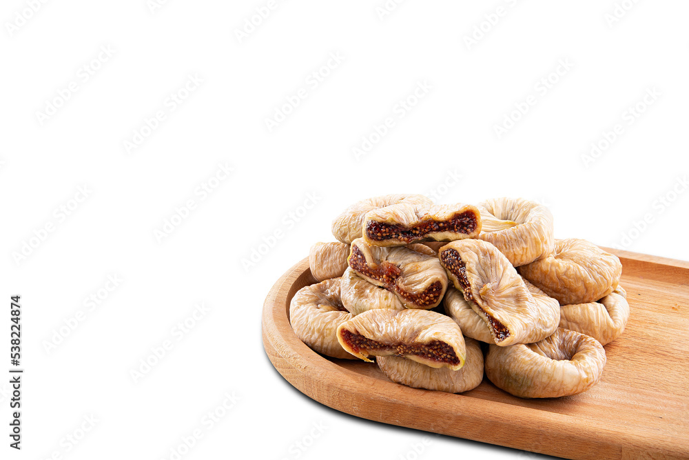 Delicious dried figs isolated on a white background. Dry fig  png. Space for text