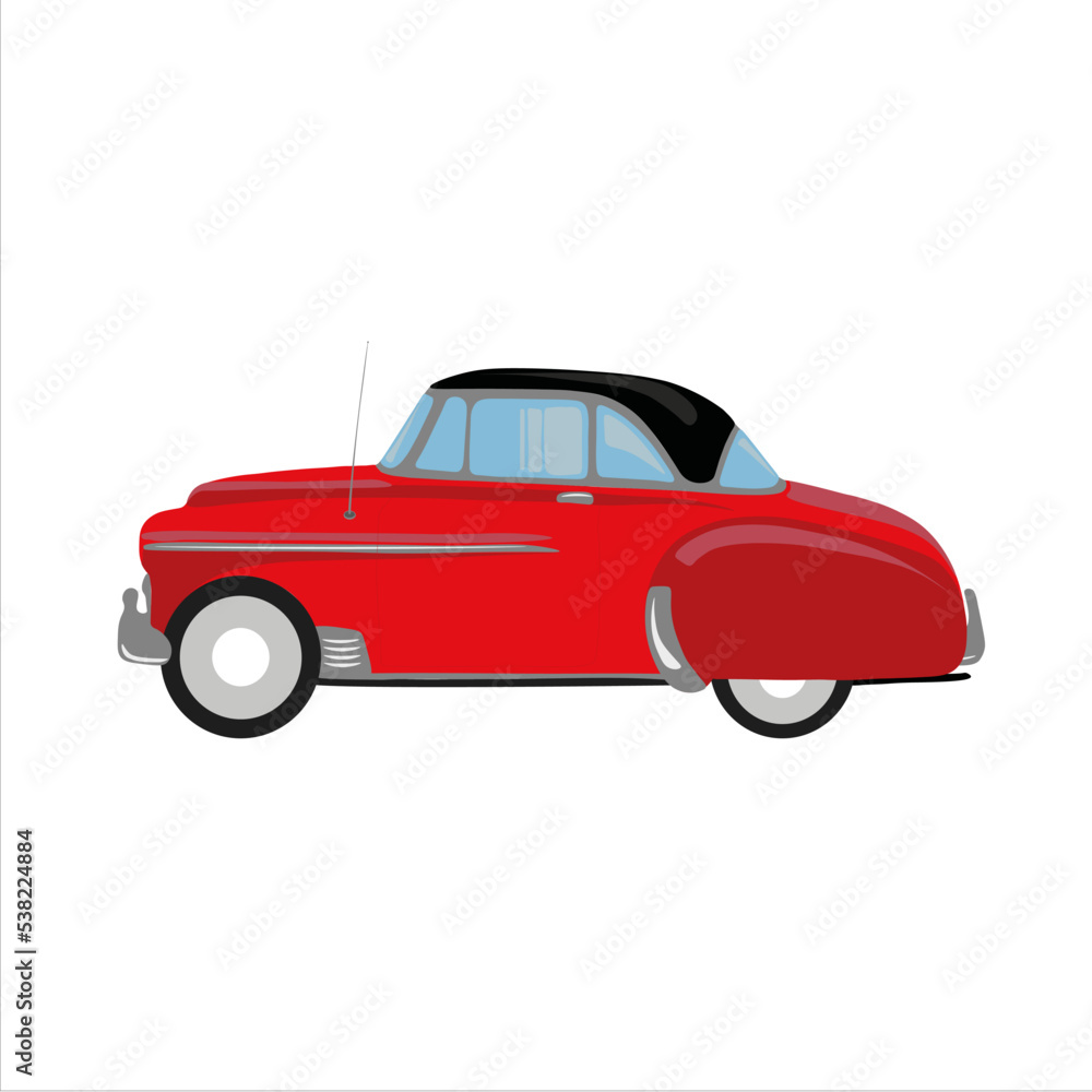 Red car retro isolated on white Red car retro isolated on white