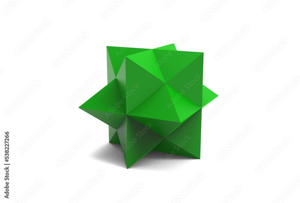 3D illustration of STELLATED RHOMBIC DODECAHEDRON isolated 3D illustration of STELLATED RHOMBIC DODECAHEDRON isolated