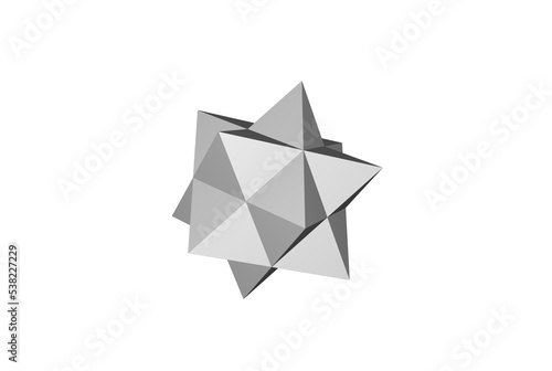 3D illustration of STELLATED RHOMBIC DODECAHEDRON isolated