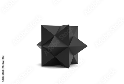 3D illustration of STELLATED RHOMBIC DODECAHEDRON isolated