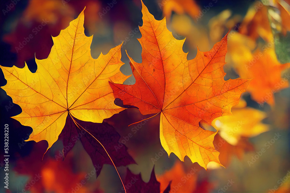 Autumn Season Fall Leaves, Made by AI, Artificial Intelligence Autumn Season Fall Leaves, Made by AI, Artificial Intelligence