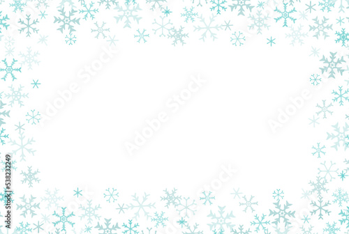 優しい手描きの雪の結晶のフレームイラスト