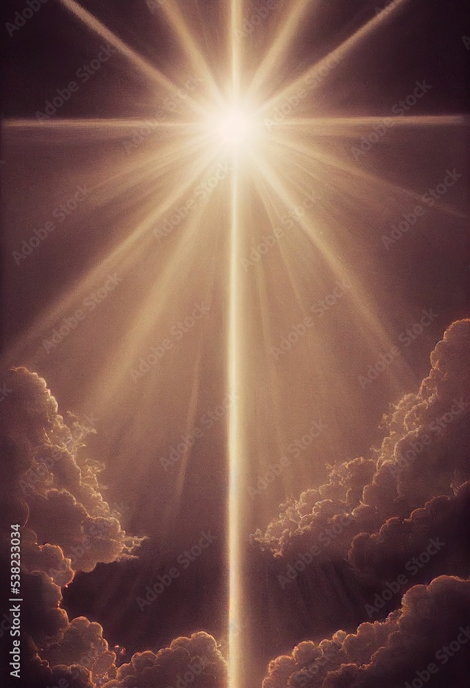 spiritual background sky clouds star heaven christ god illustration