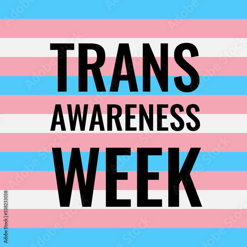 Trans Awareness Week typography poster. LGBT community event in November. Vector template for banners, signs, logo design, card, etc