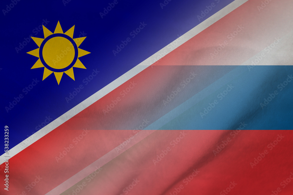 Obraz premium Namibia and Slovenia government flag transborder contract SVN NAM