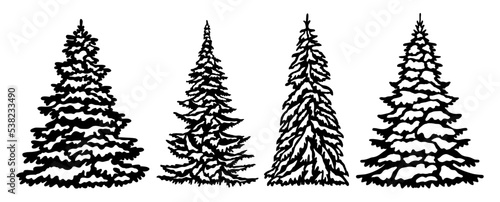 Christmas Trees  Set, Pine Tree
