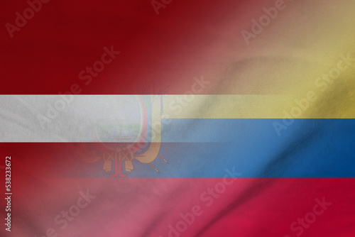 Latvia and Ecuador official flag international relations ECU LVA photo