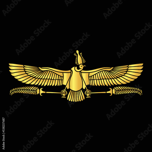 Egyptian Nekhbet Egyptian eagle bird Vector set illustration template tattoo..eps
