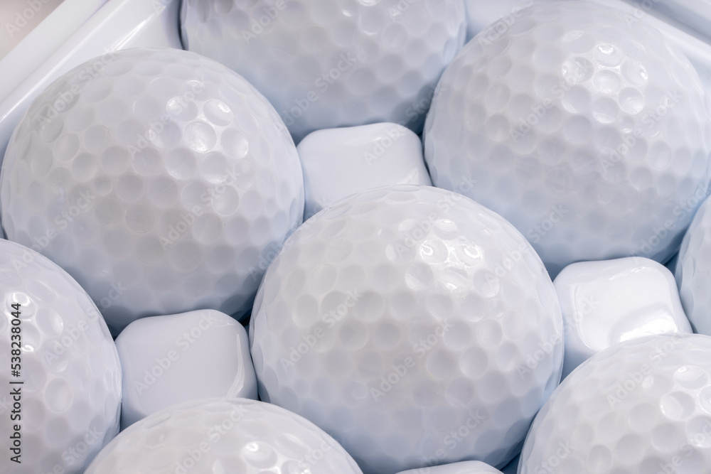 Golf ball on white background, Sport concept, Golf ball sports equipment on white Golf ball on white background, Sport concept, Golf ball sports equipment on white