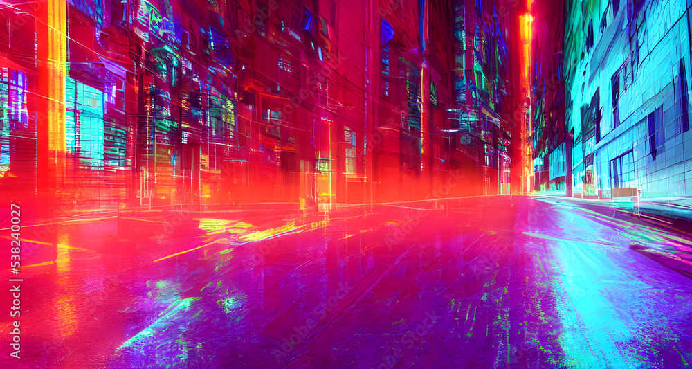 Illustration Colourful Grunge Cityscape Background