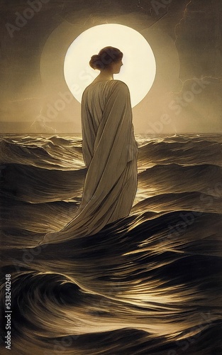 Tablou canvas Spiritual illustration christian art background female artwork divine faith ange