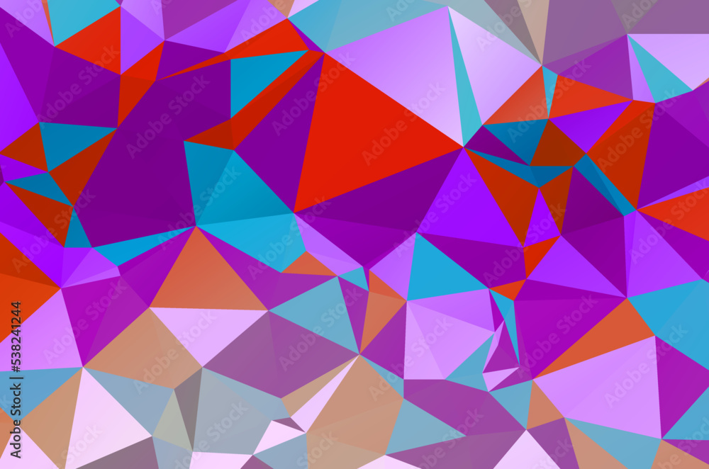 Fototapeta premium Vector, multicolor geometric background. Triangles, triangulation. Geometric mosaic, colored triangles, application in origami style