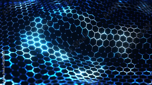 VJ ハニカム メッシュ 六角形 格子 青 [別Verあり]