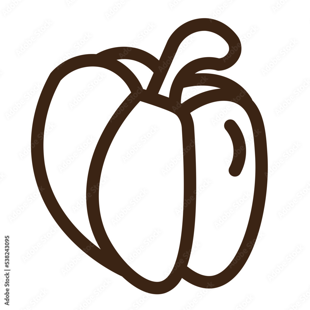 green pepper sweet vegetable outline icon green pepper sweet vegetable outline icon