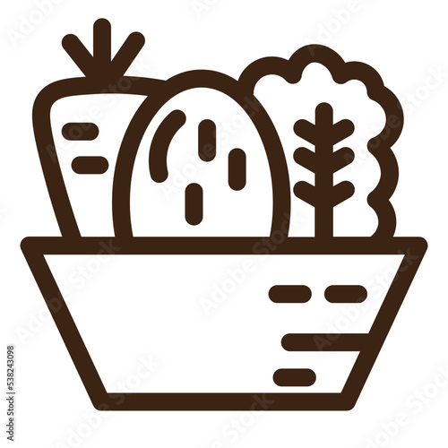 organic salad vegetable outline icon